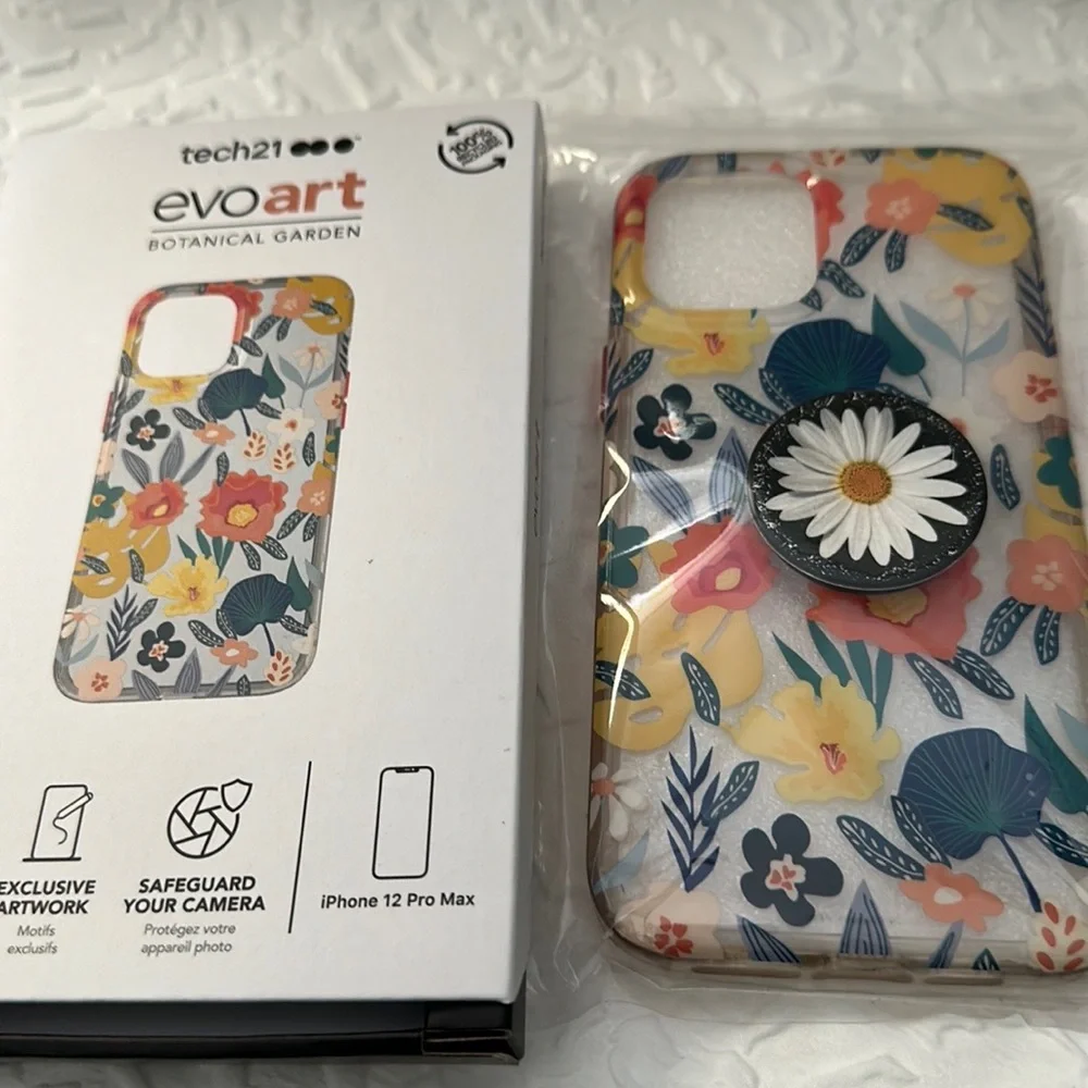iPhone 12 pro max botanical garden phone cover with pop socket.. very pretty